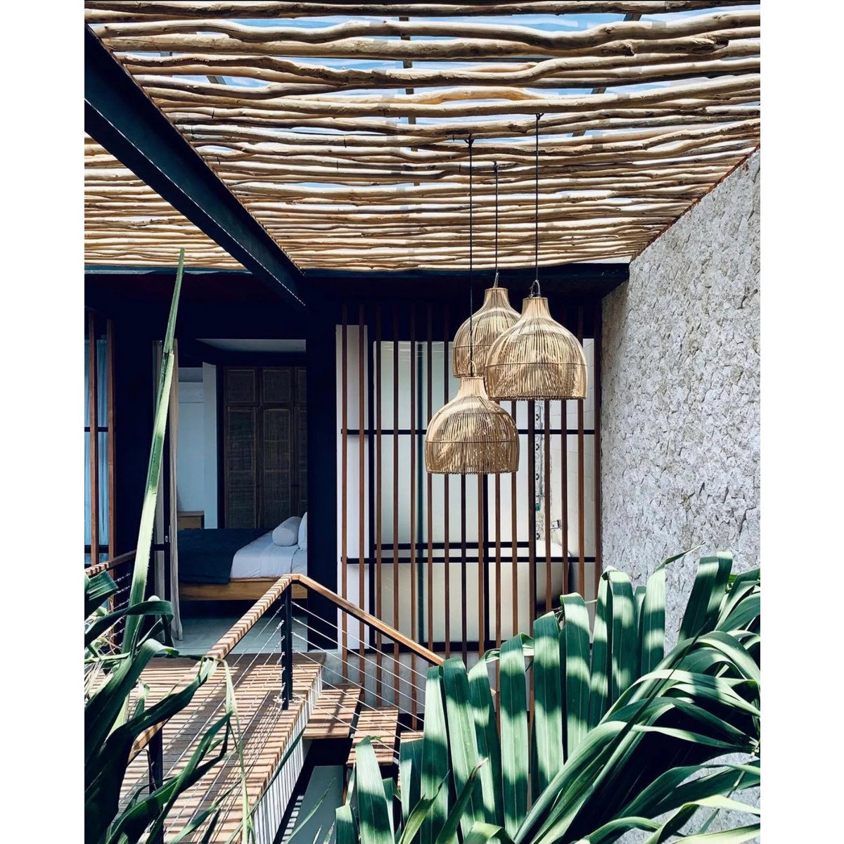 The Lobster Trap Pendant - Natural - L - LUXONAS HOME