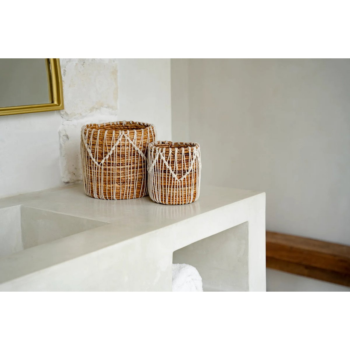 The Macra - mazing Basket - Natural White - L - LUXONAS HOME
