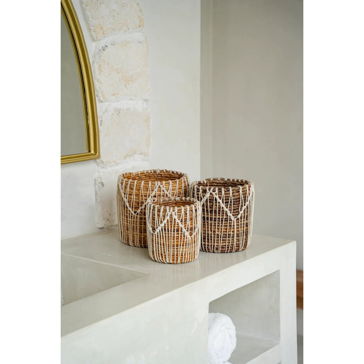 The Macra - mazing Basket - Natural White - L - LUXONAS HOME