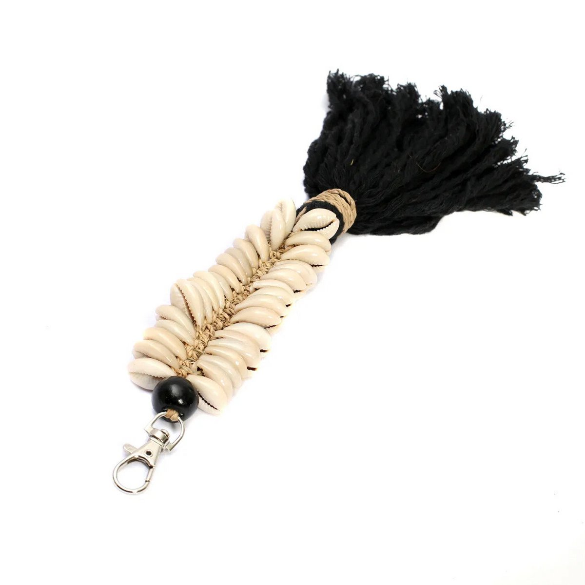 The Macrame Fishbone Keychain - Black - LUXONAS HOME