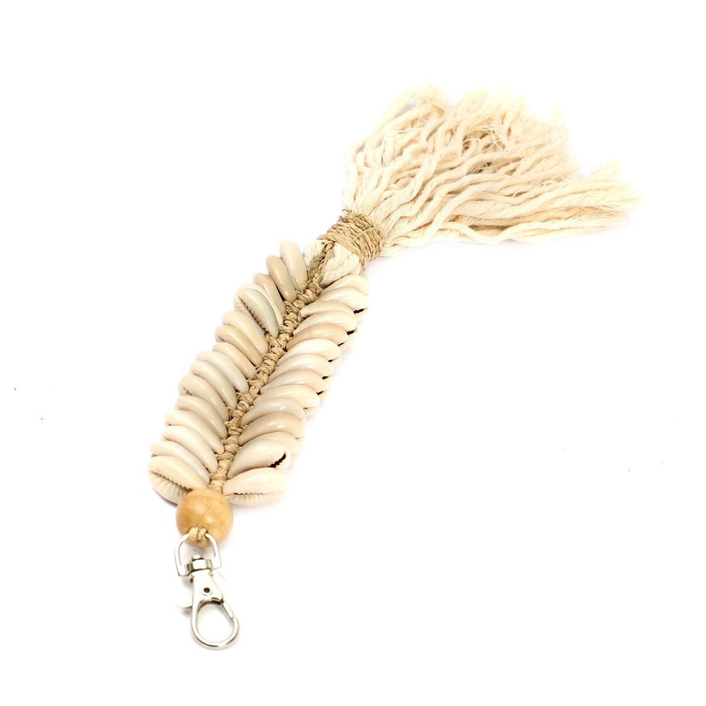 The Macrame Fishbone Keychain - Cream - LUXONAS HOME