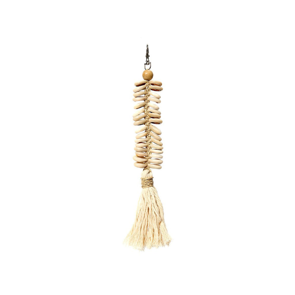 The Macrame Fishbone Keychain - Cream - LUXONAS HOME