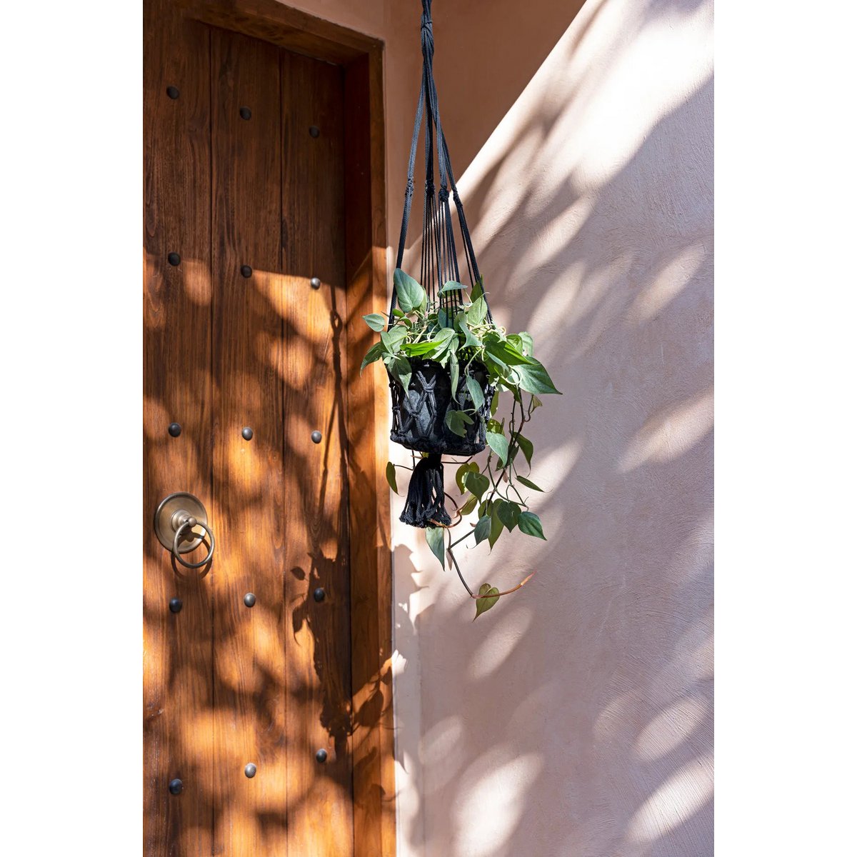 The Macrame Plant Holder - Black - L - LUXONAS HOME