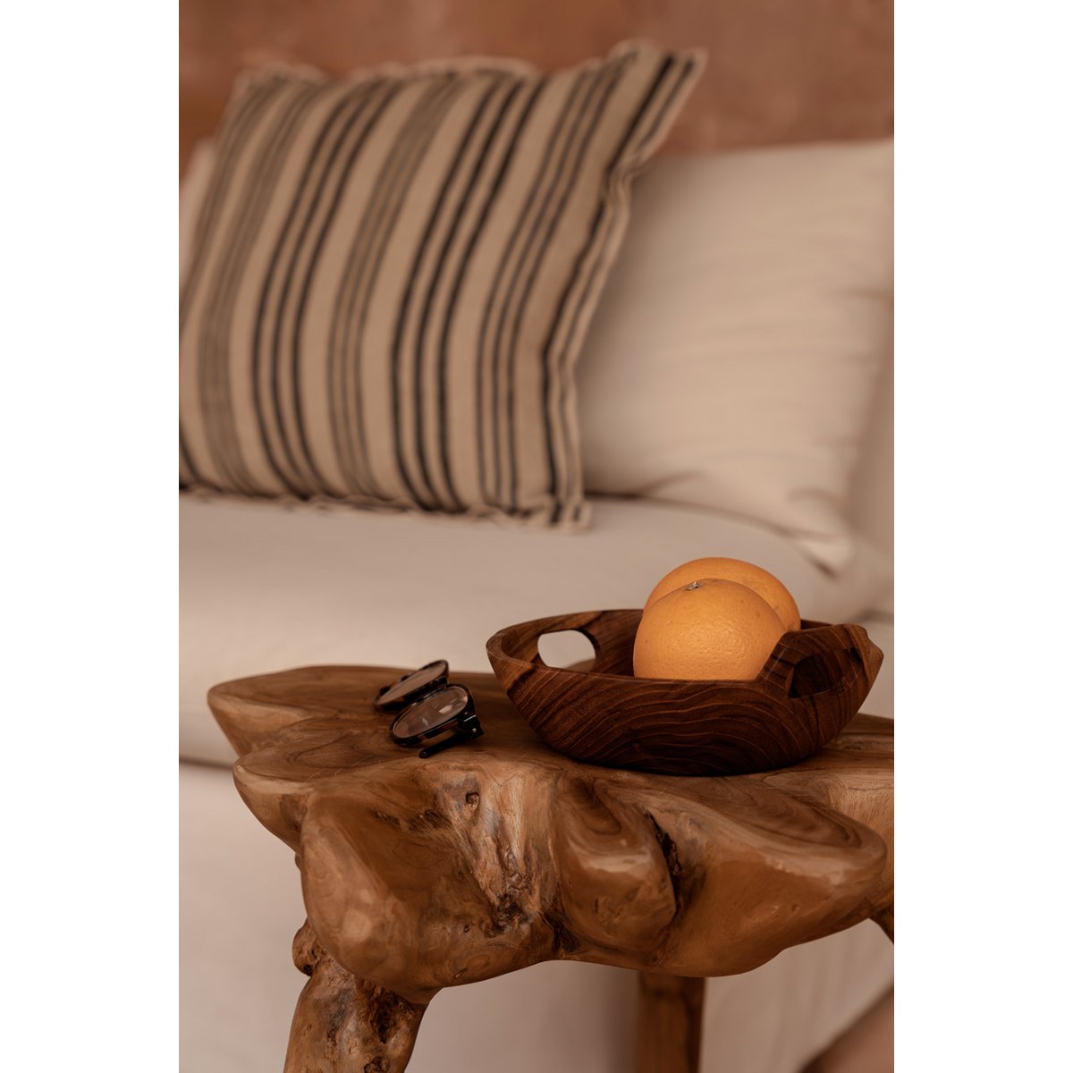 The Nordic Stripe Cushion Cover - Natural Black - 50x50 - LUXONAS HOME