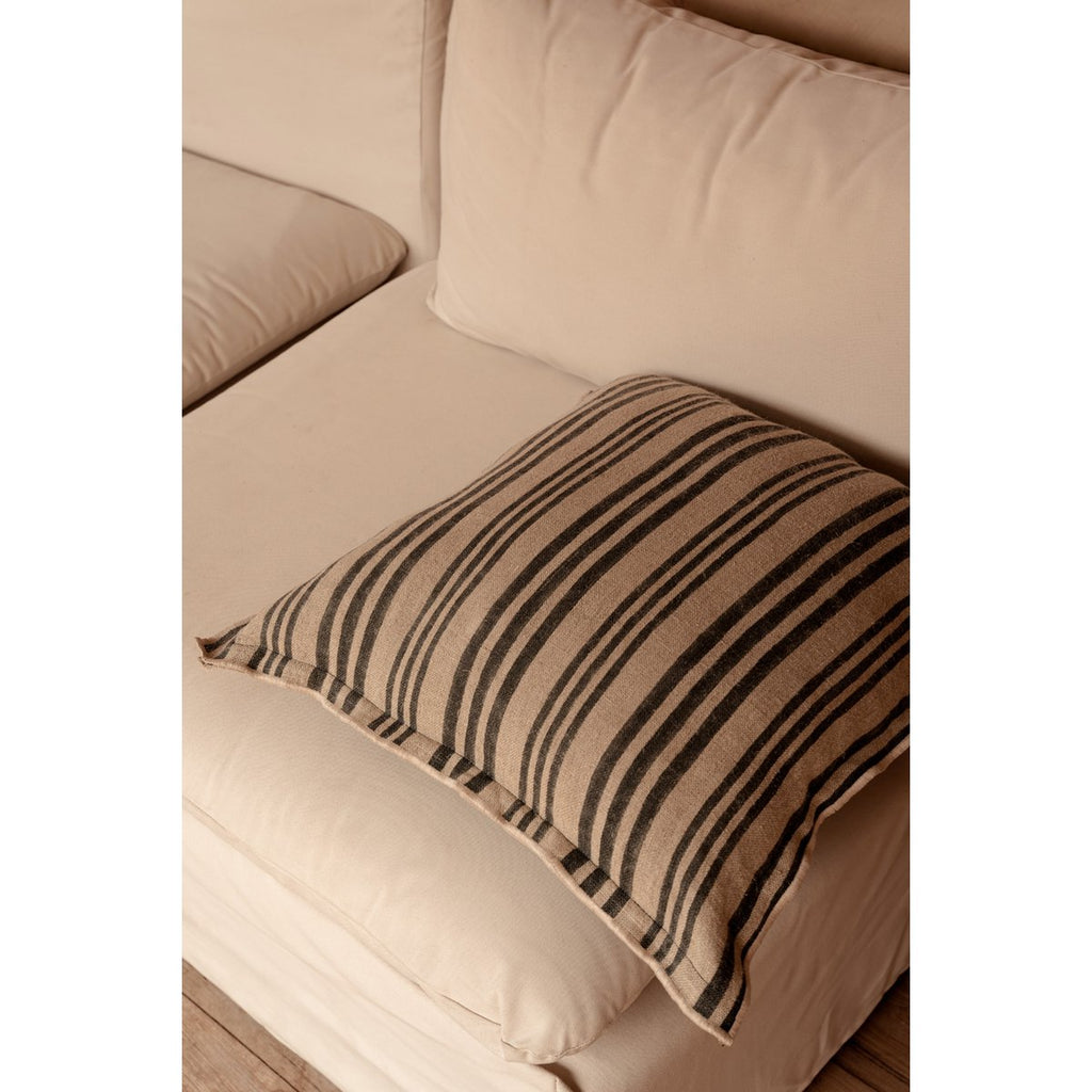 The Nordic Stripe Cushion Cover - Natural Black - 50x50 - LUXONAS HOME