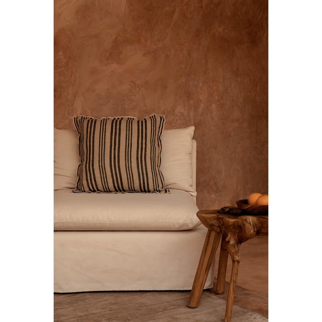 The Nordic Stripe Cushion Cover - Natural Black - 50x50 - LUXONAS HOME