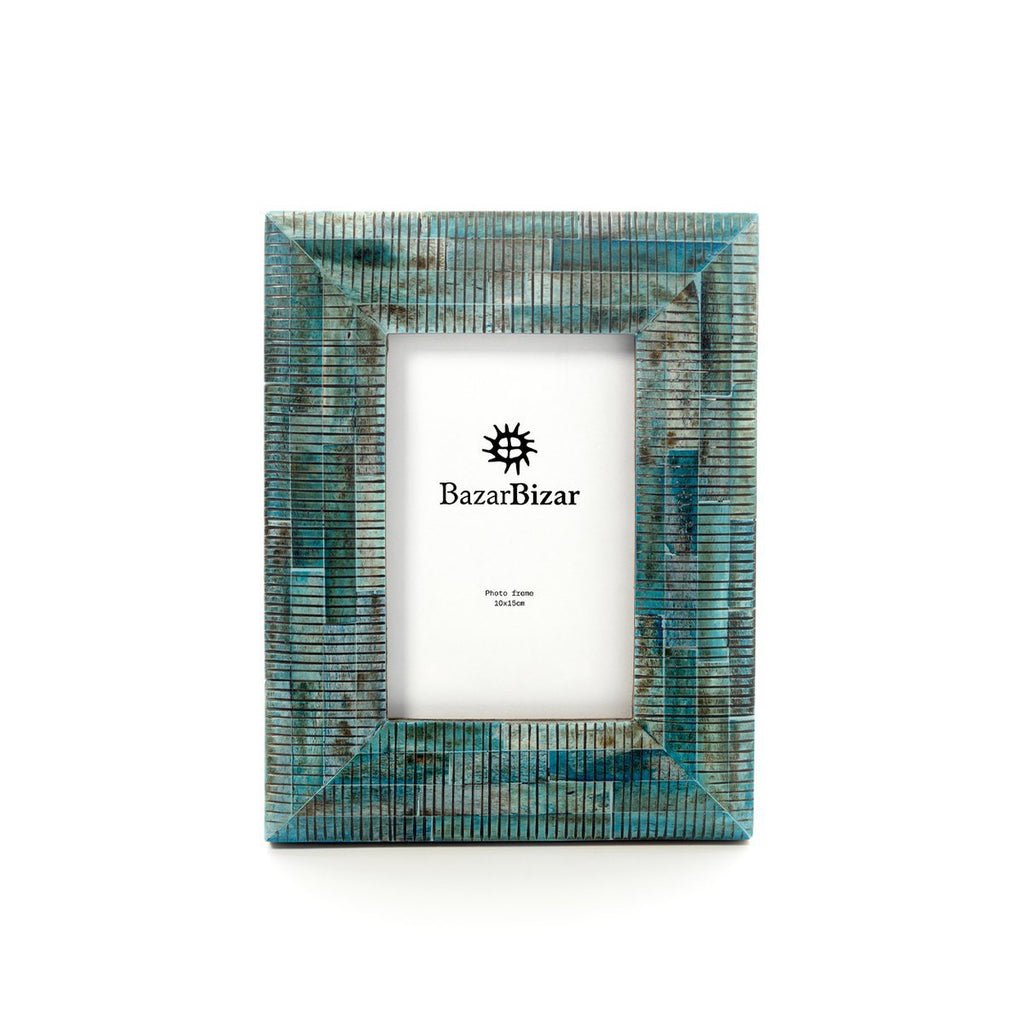 The Ocean Ripple Frame - Turquoise - 10x15 - LUXONAS HOME