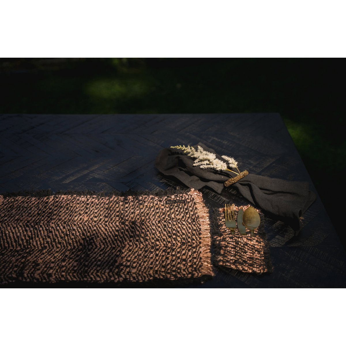 The Oh My Gee Placemat - Black Copper - LUXONAS HOME