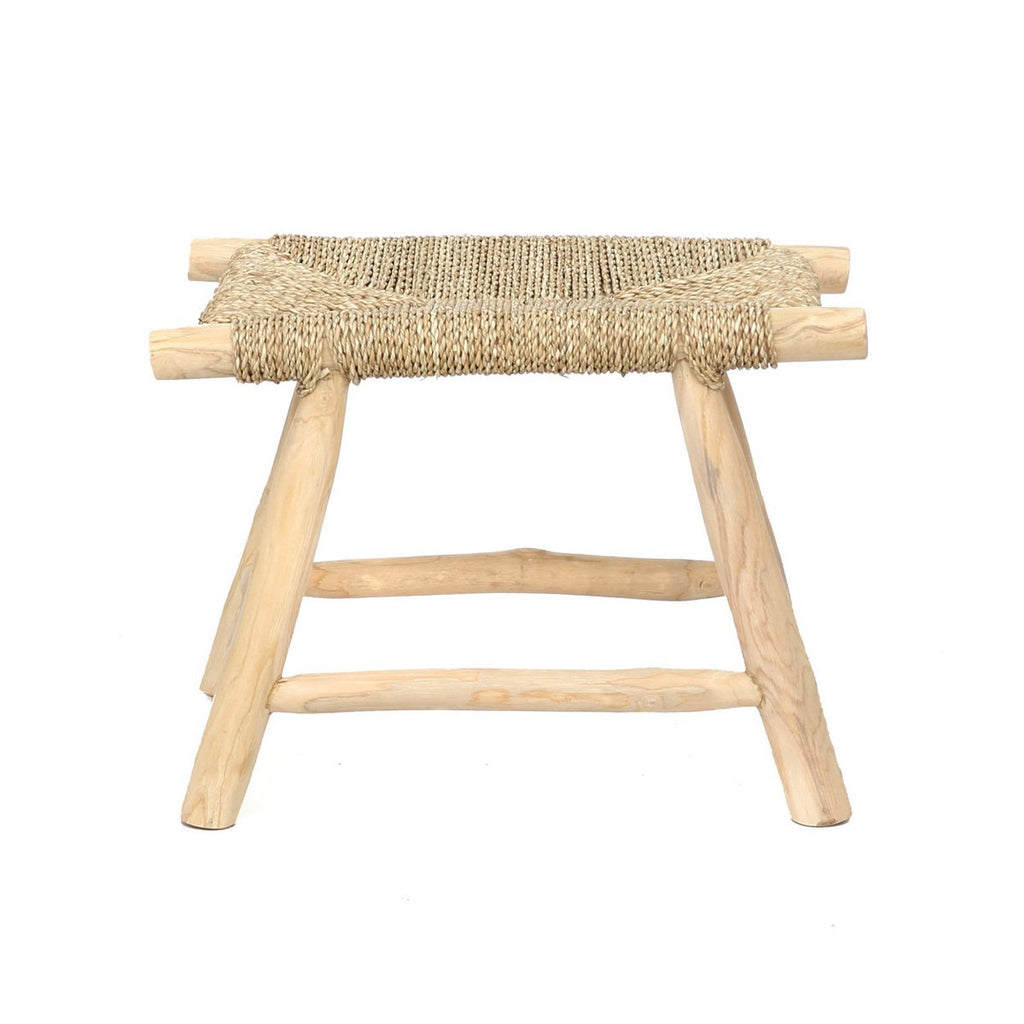 The Porto Seagrass Stool - Natural - M - LUXONAS HOME