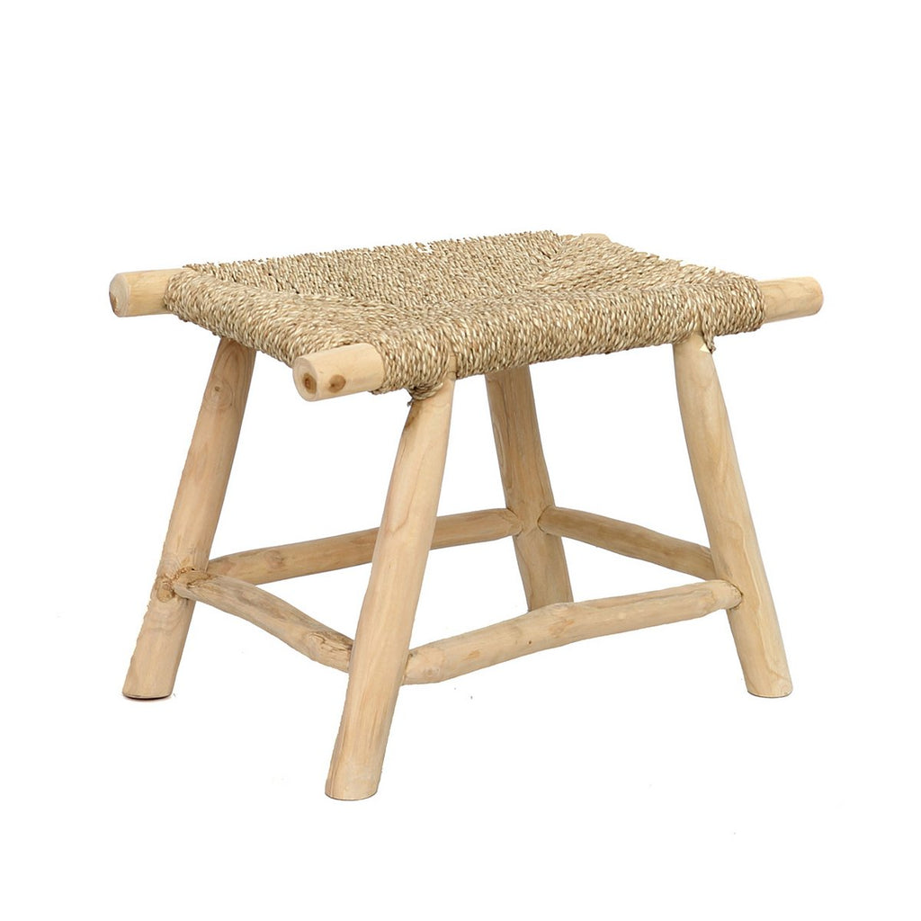 The Porto Seagrass Stool - Natural - M - LUXONAS HOME