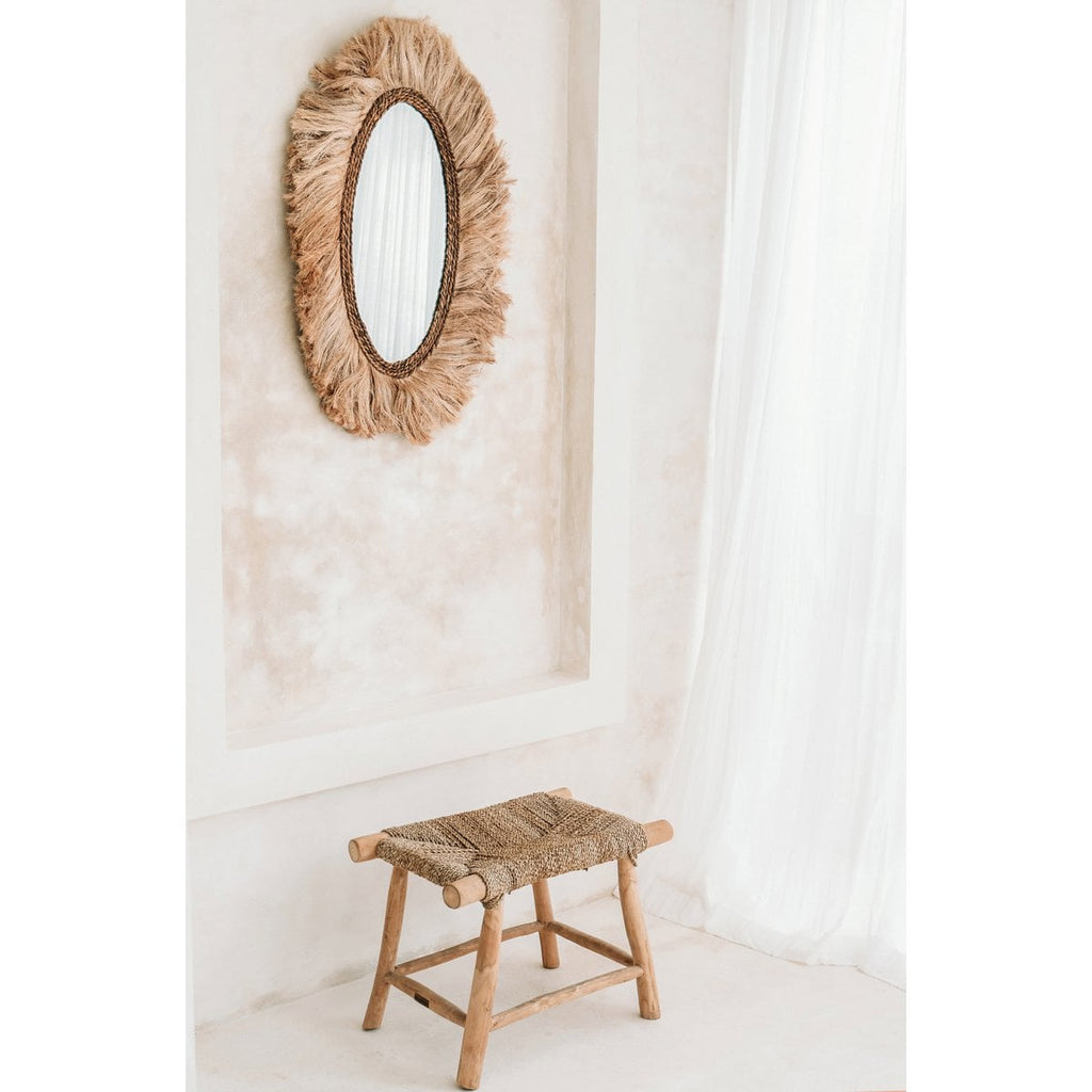 The Porto Seagrass Stool - Natural - M - LUXONAS HOME
