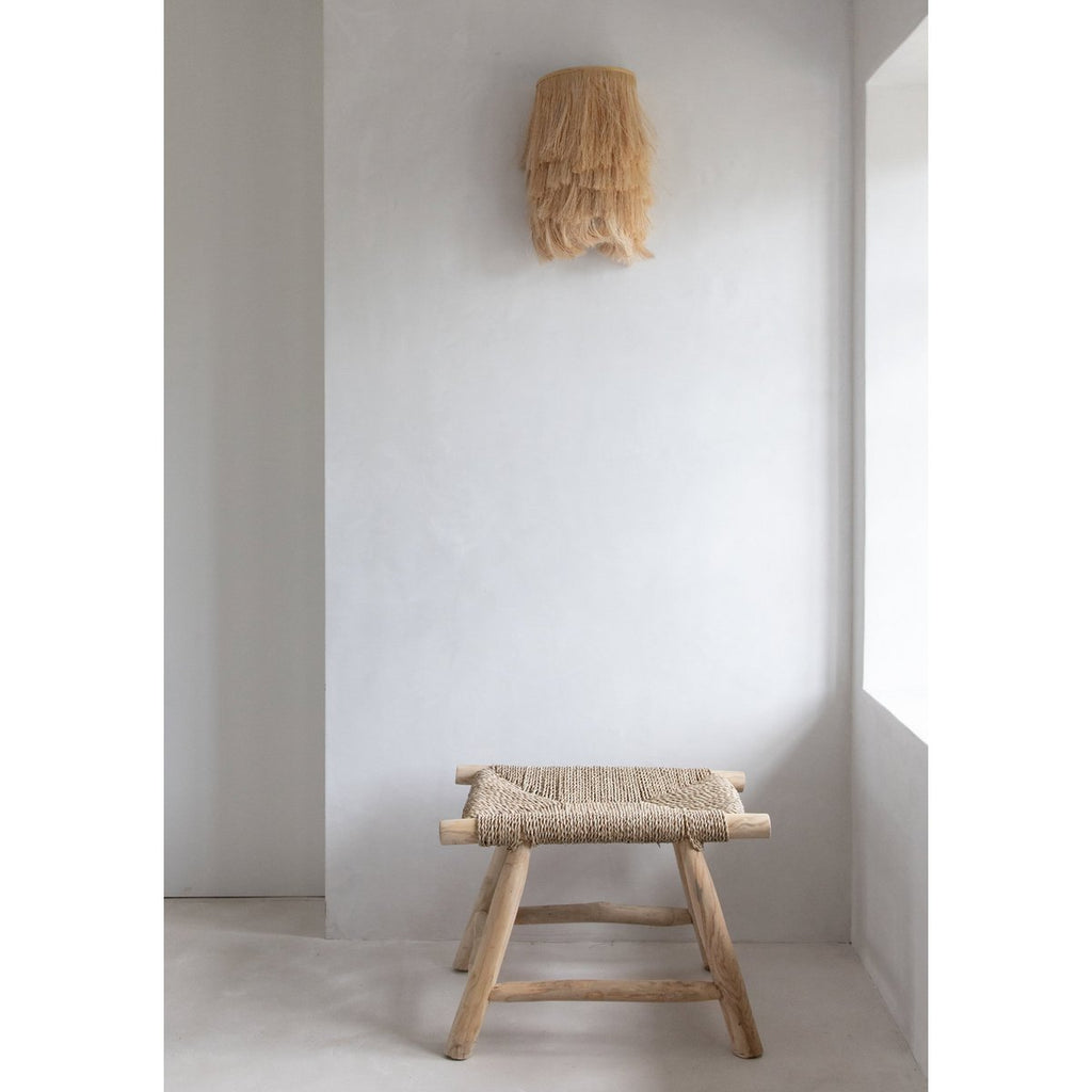 The Porto Seagrass Stool - Natural - M - LUXONAS HOME
