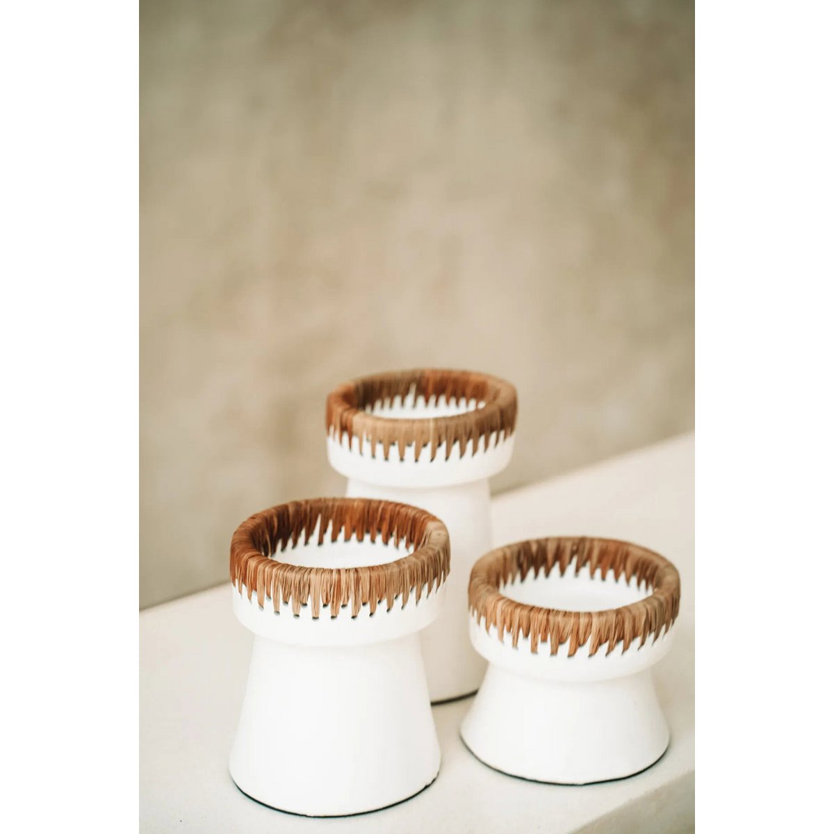 The Pretty Candle Holder - White Natural - M - LUXONAS HOME