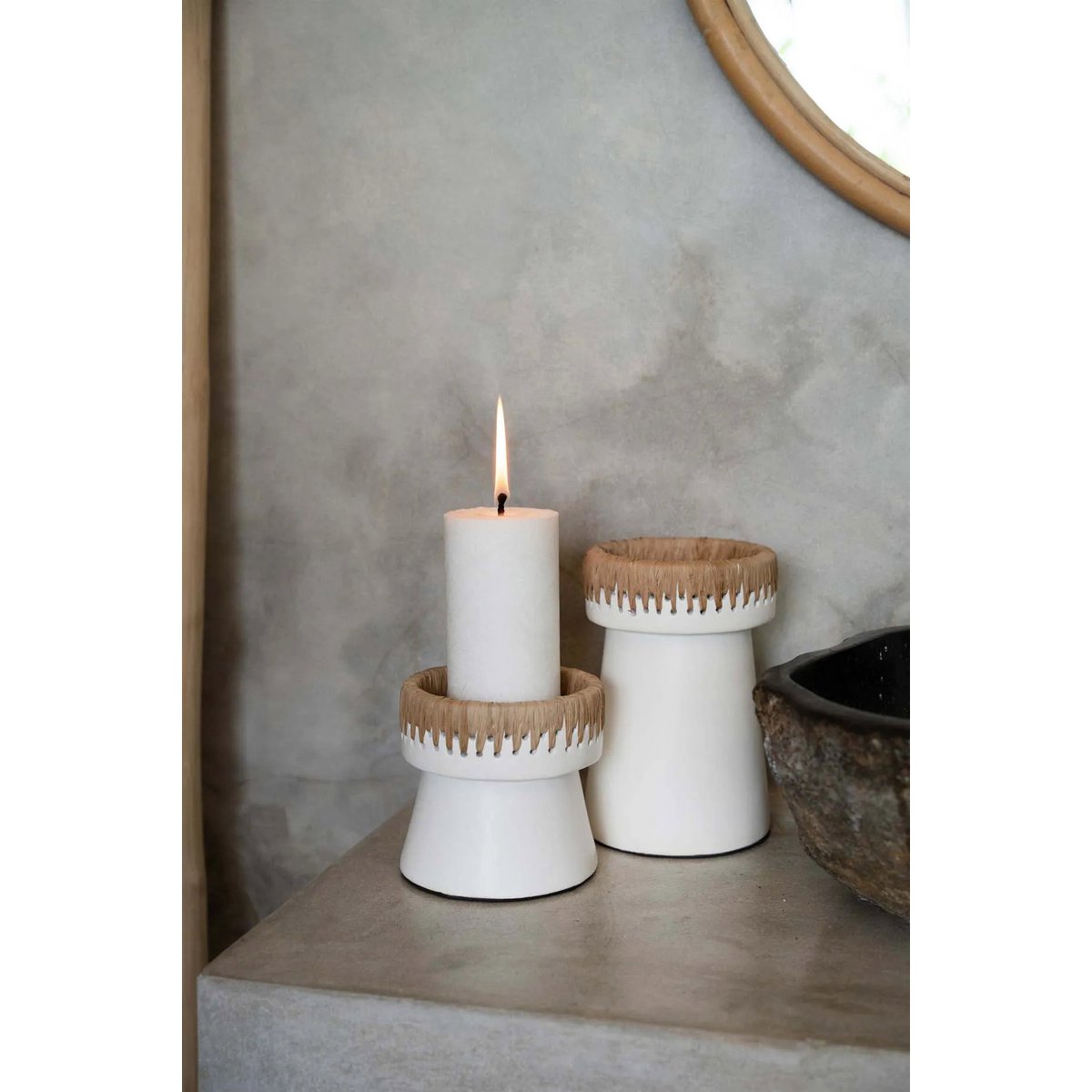 The Pretty Candle Holder - White Natural - S - LUXONAS HOME