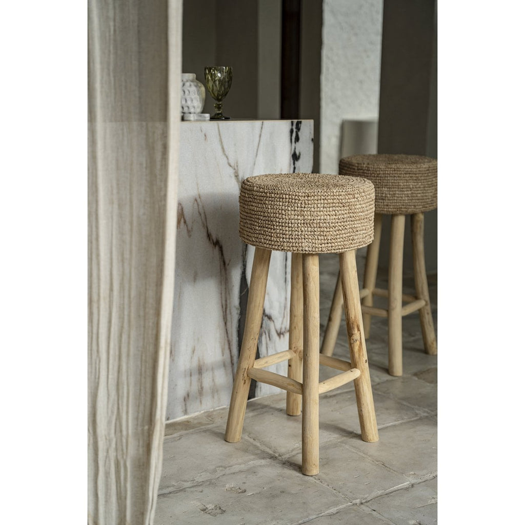 The Raffia Bar Stool - LUXONAS HOME