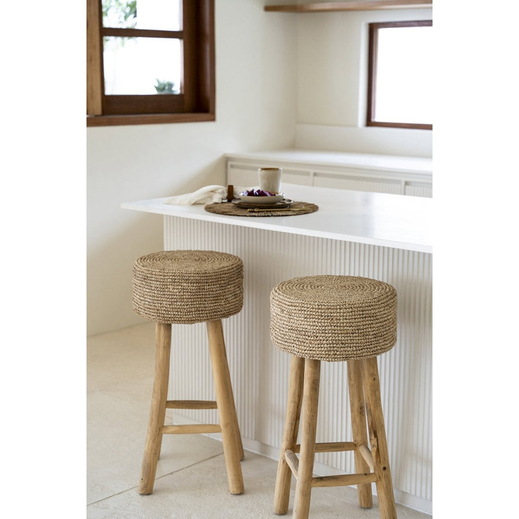 The Raffia Bar Stool - LUXONAS HOME