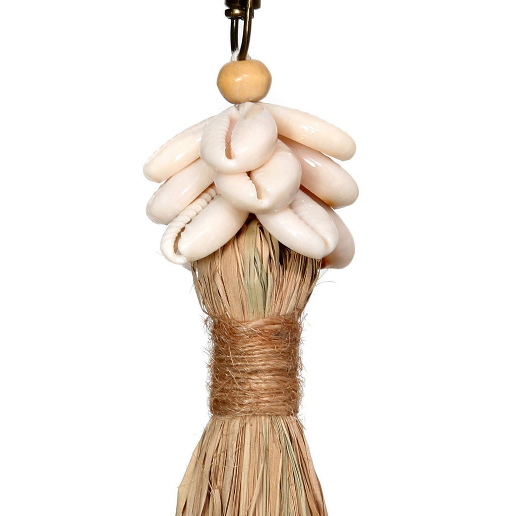 The Raffia Cowrie Shell Keychain - LUXONAS HOME