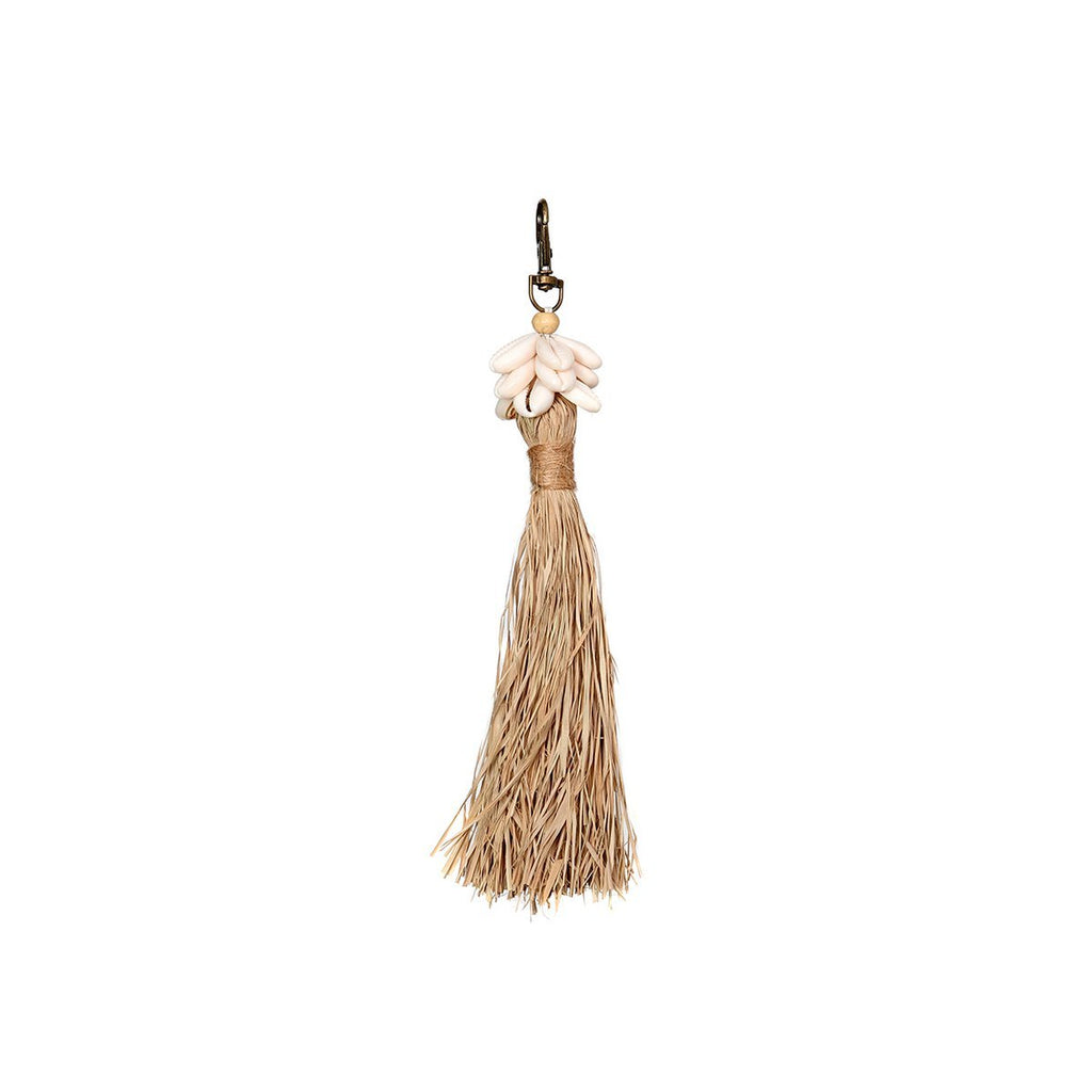 The Raffia Cowrie Shell Keychain - LUXONAS HOME