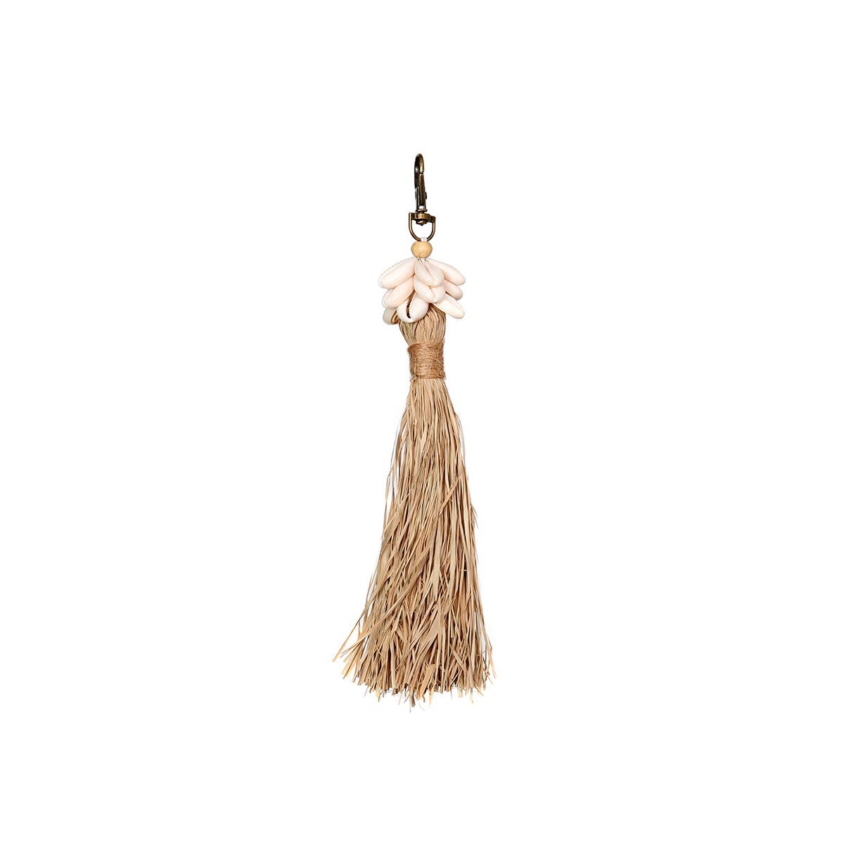 The Raffia Cowrie Shell Keychain - LUXONAS HOME
