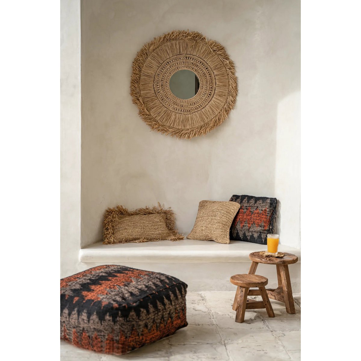 The Raffia Cushion Cover Rectangular - Natural - 30x50 - LUXONAS HOME