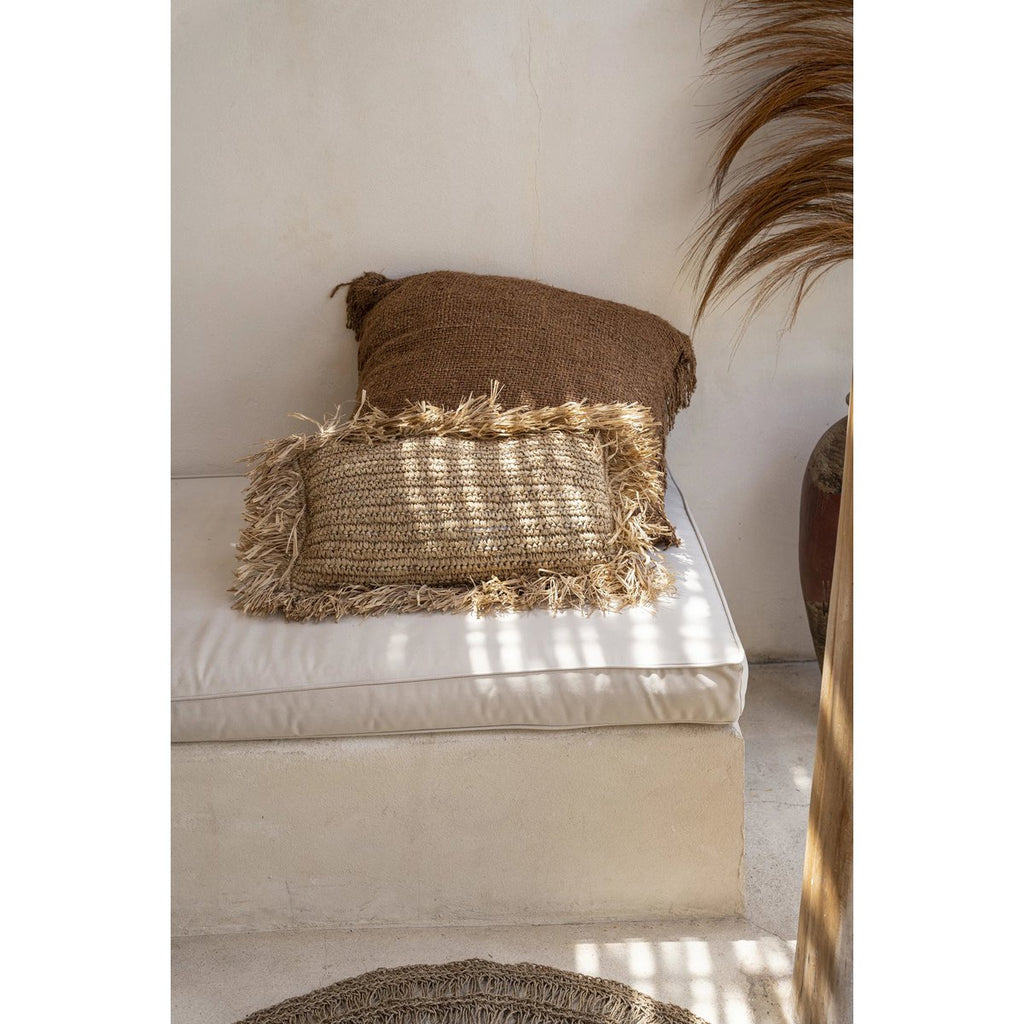 The Raffia Cushion Cover Rectangular - Natural - 30x50 - LUXONAS HOME