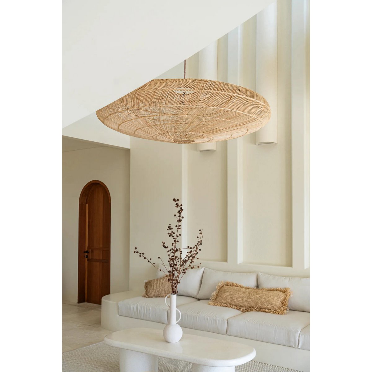 The Raffia Cushion Cover Rectangular - Natural - 35x100 - LUXONAS HOME