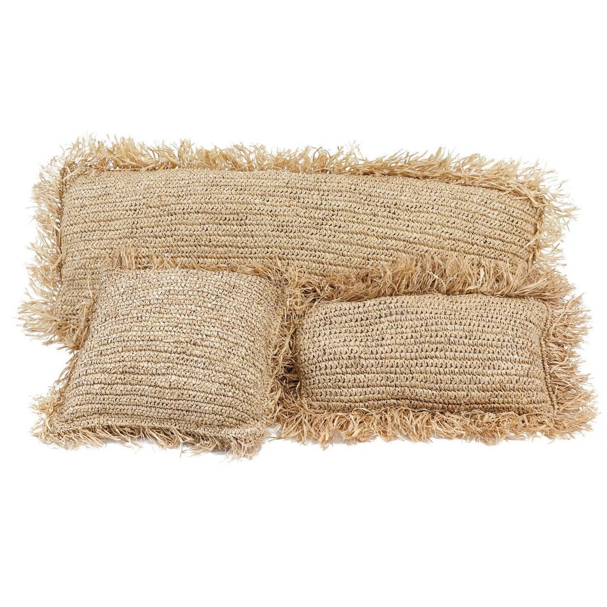The Raffia Cushion Cover Rectangular - Natural - 35x100 - LUXONAS HOME