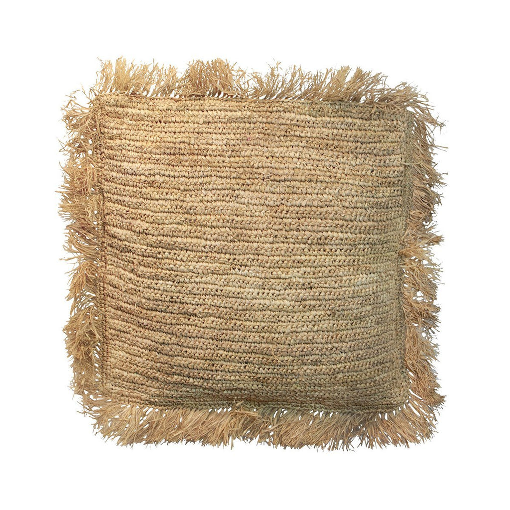 The Raffia Cushion Cover Square - Natural - 60x60 - LUXONAS HOME