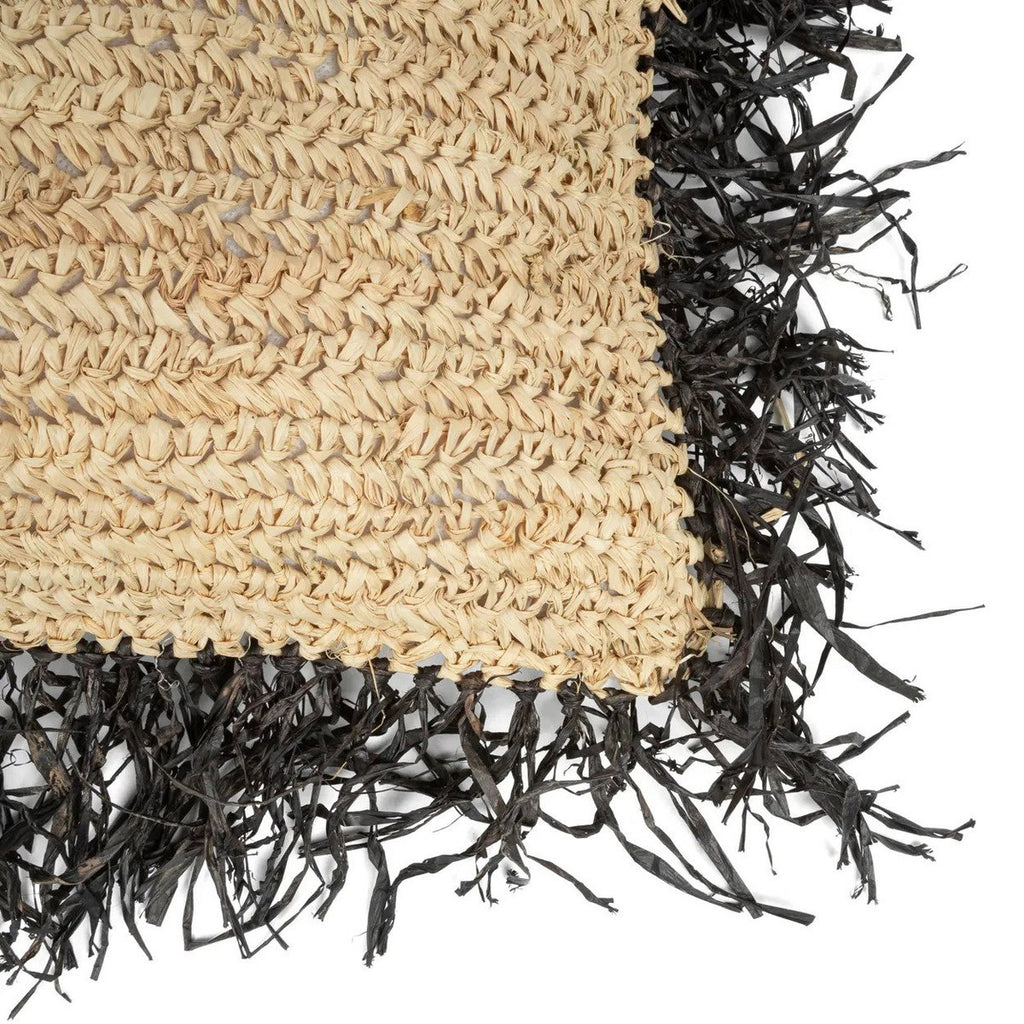 The Raffia Cushion Cover Square - Natural Black - 60x60 - LUXONAS HOME