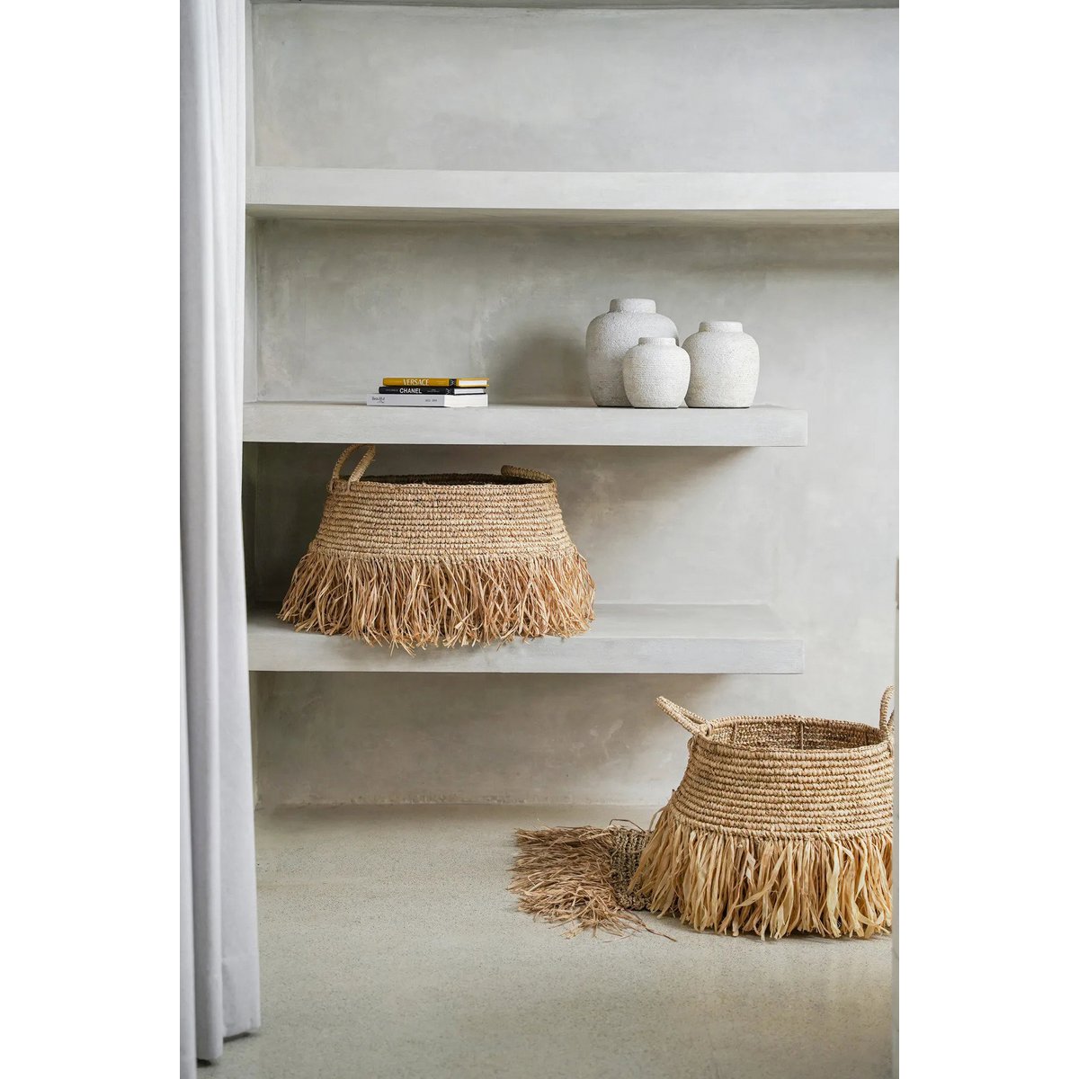 The Raffia Deluxe Baskets - Natural - Medium - LUXONAS HOME