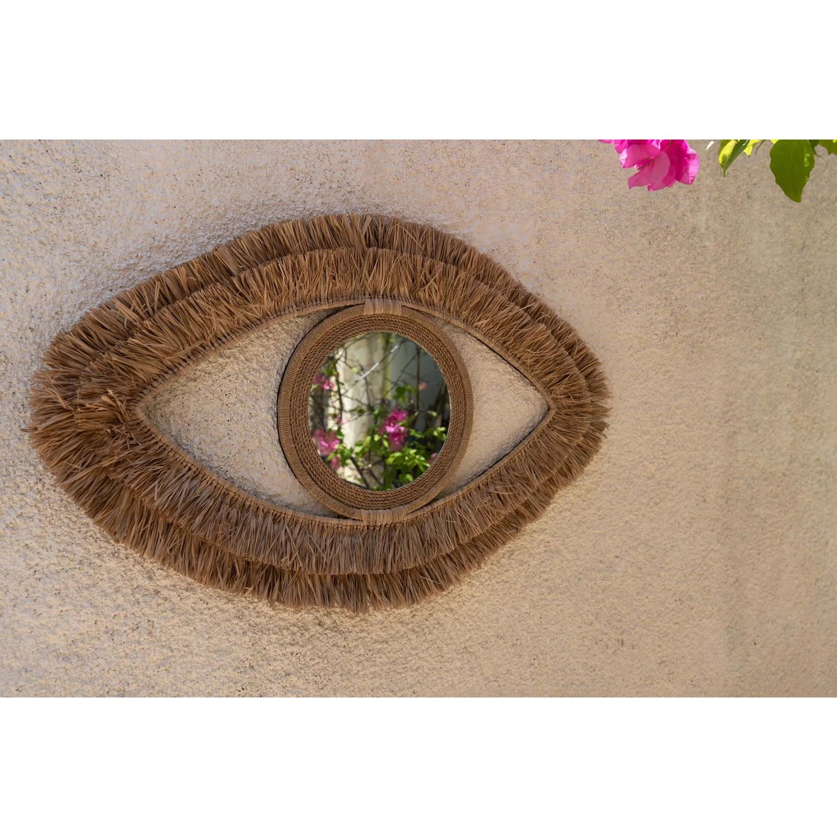 The Raffia Eye Mirror - Natural - M - LUXONAS HOME