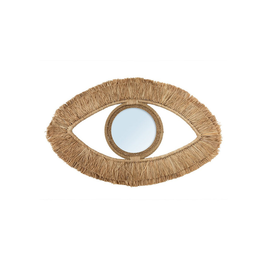 The Raffia Eye Mirror - Natural - M - LUXONAS HOME