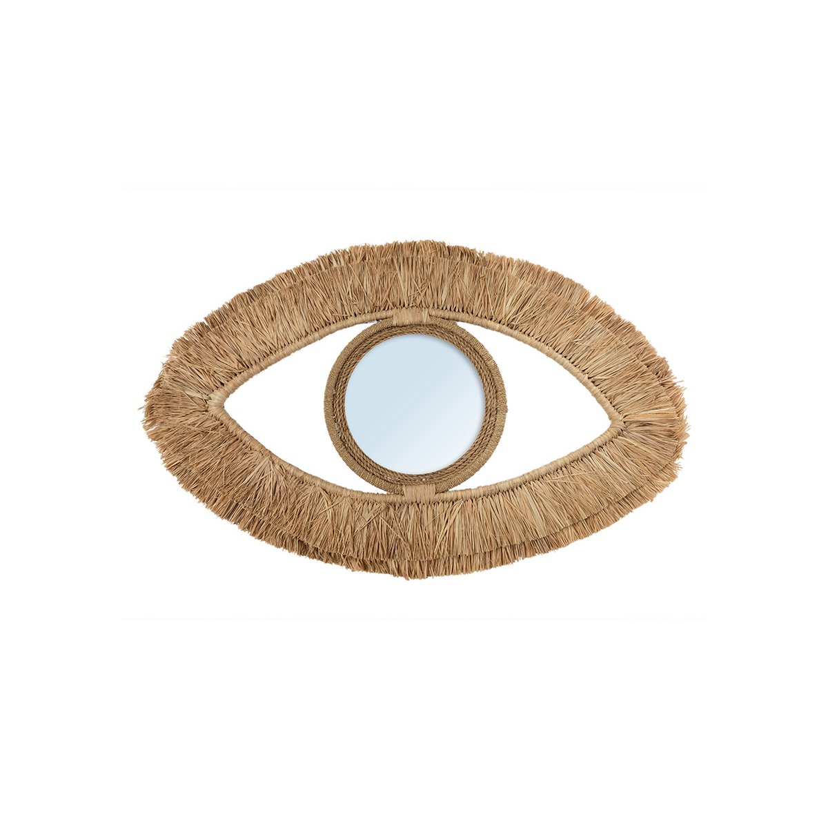 The Raffia Eye Mirror - Natural - M - LUXONAS HOME