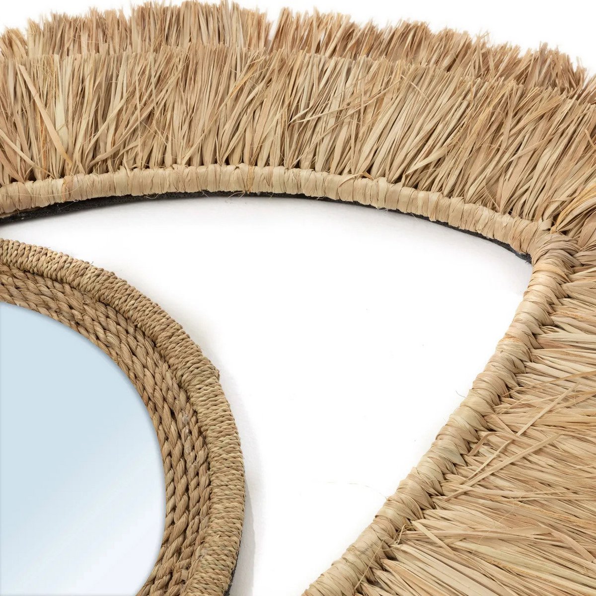 The Raffia Eye Mirror - Natural - M - LUXONAS HOME