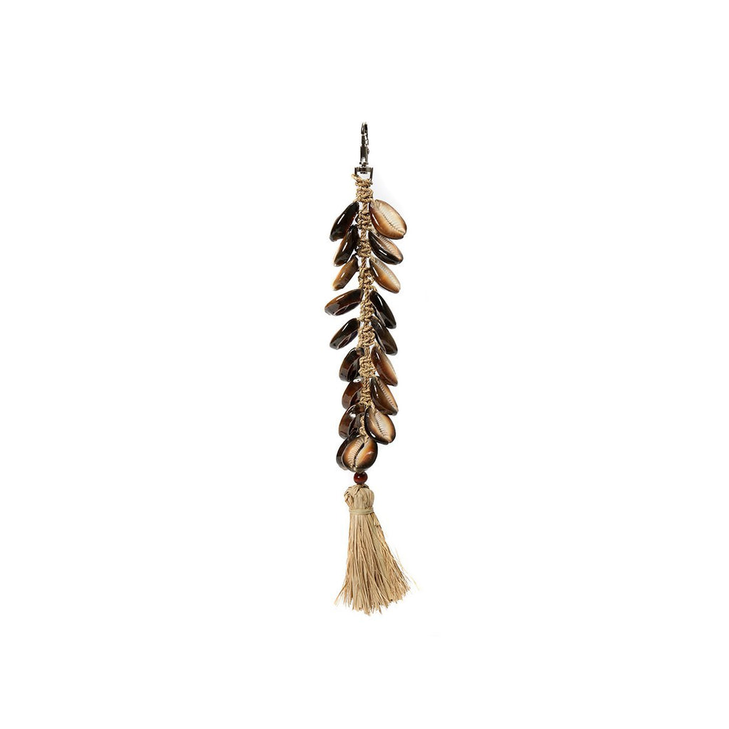 The Raffia Fishbone Keychain - Natural Black - LUXONAS HOME