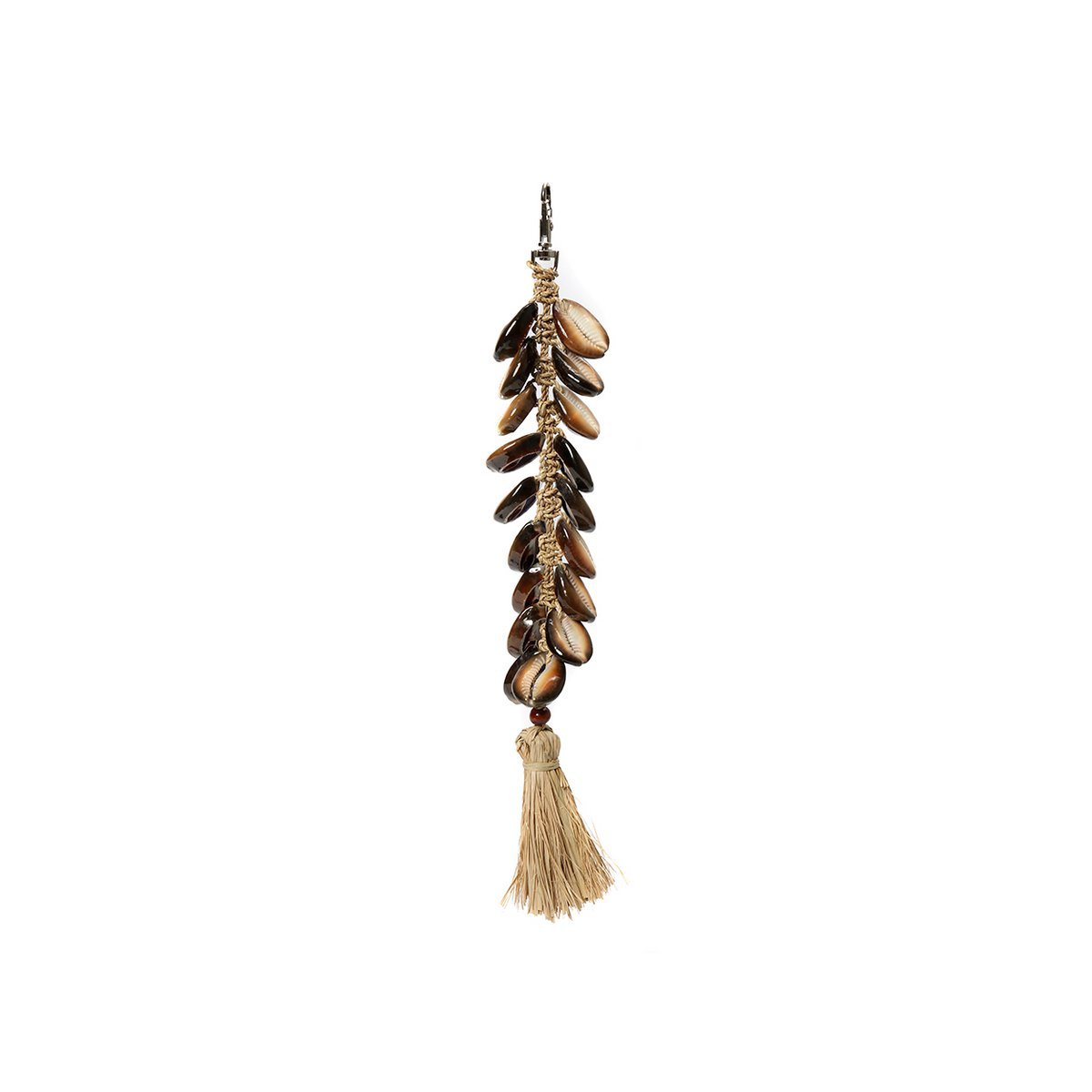 The Raffia Fishbone Keychain - Natural Black - LUXONAS HOME
