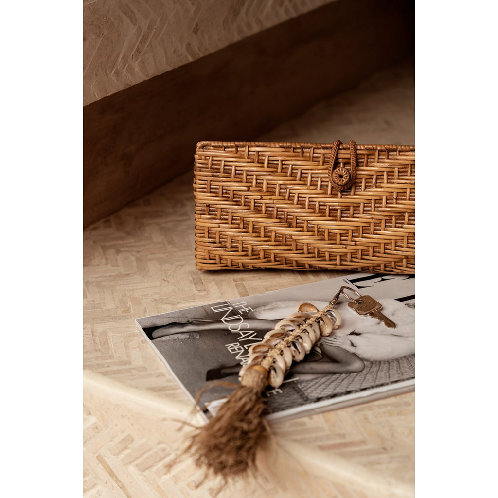 The Raffia Fishbone Keychain - Natural White - LUXONAS HOME