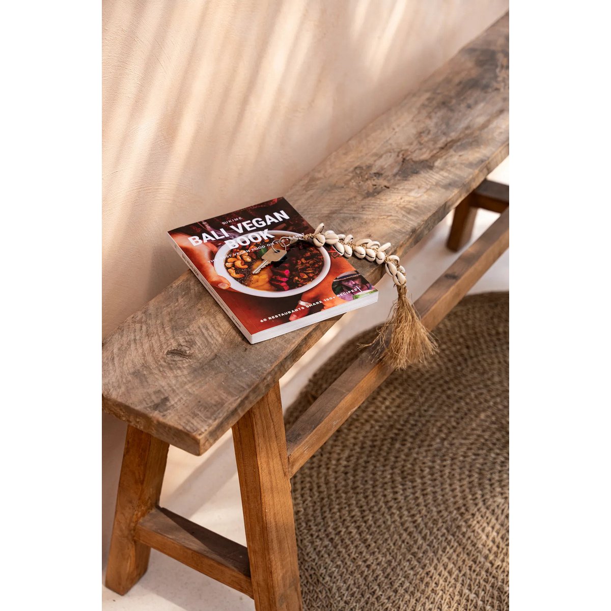 The Raffia Fishbone Keychain - Natural White - LUXONAS HOME