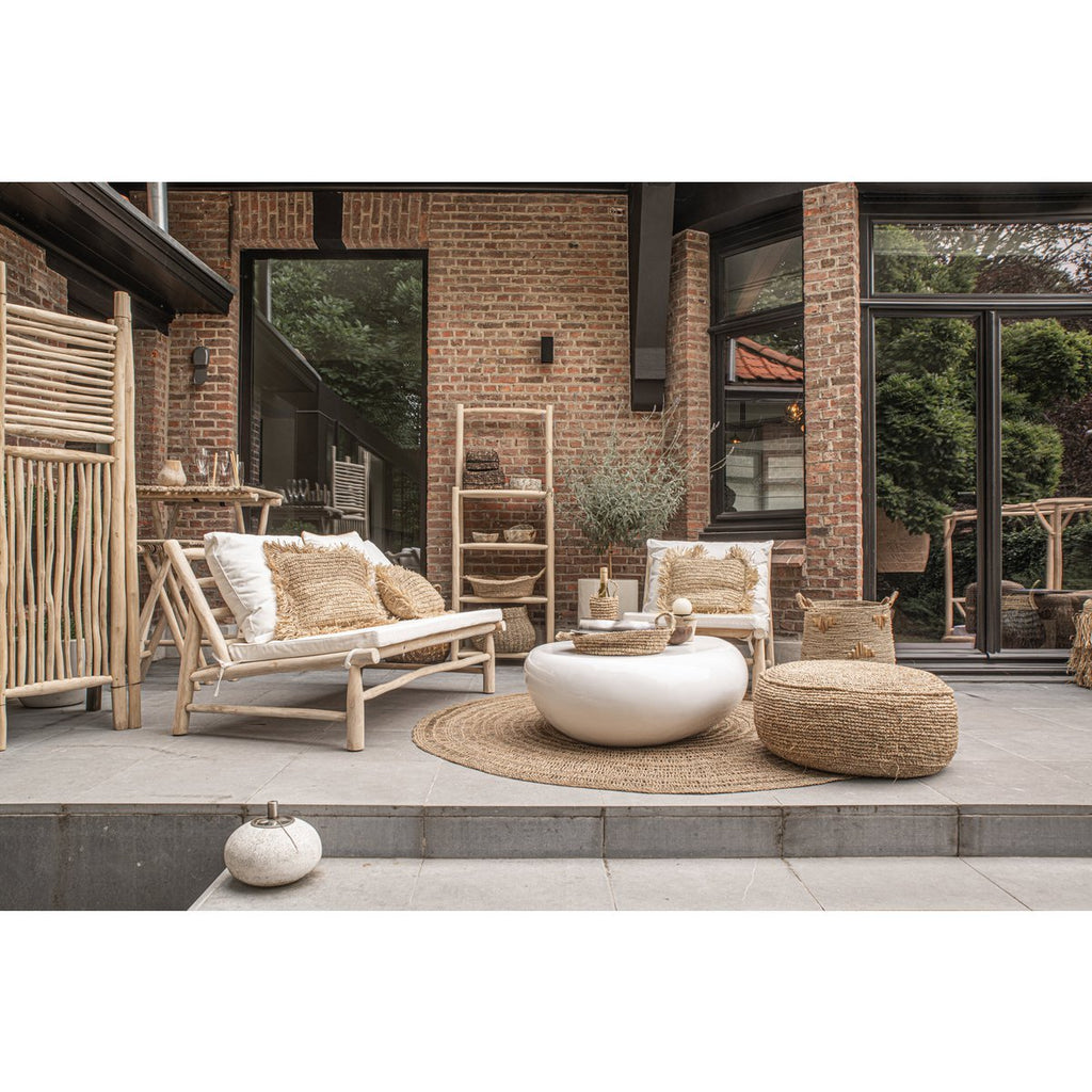 The Raffia Flores Pouffe - Natural - LUXONAS HOME