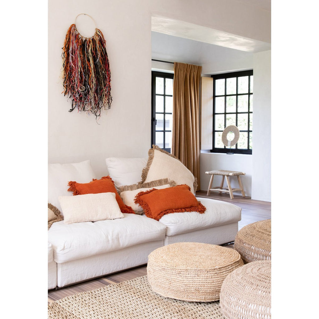 The Raffia Flores Pouffe - Natural - LUXONAS HOME