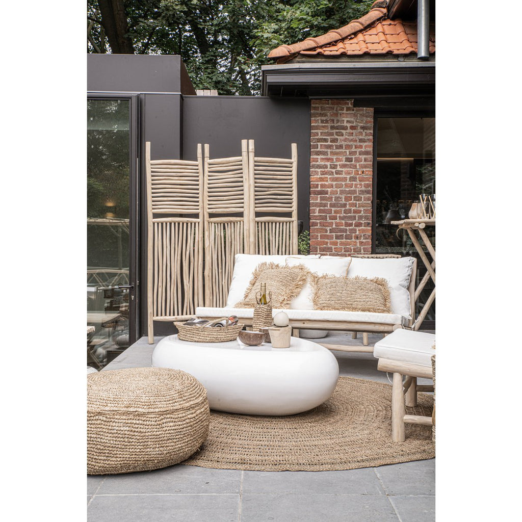 The Raffia Flores Pouffe - Natural - LUXONAS HOME