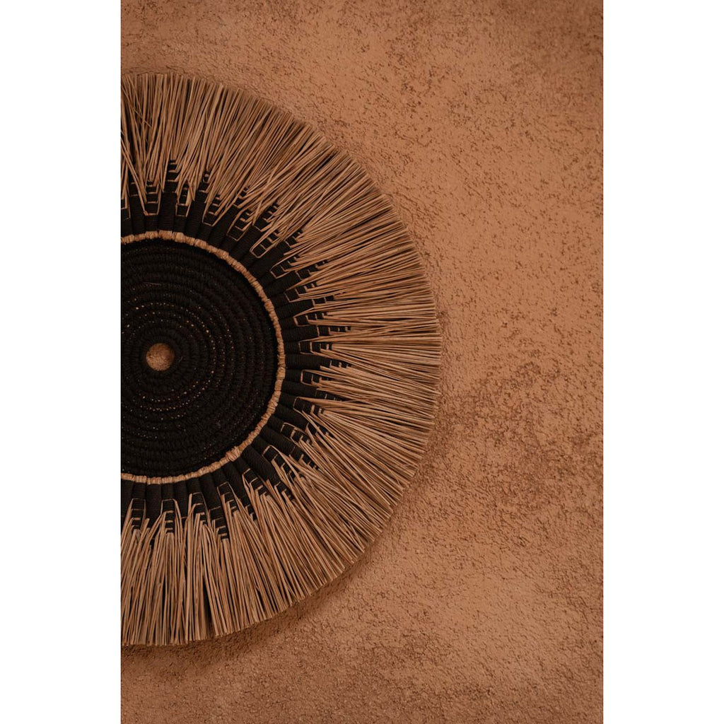 The Raffia Macramé Wall Deco - Black Natural - LUXONAS HOME