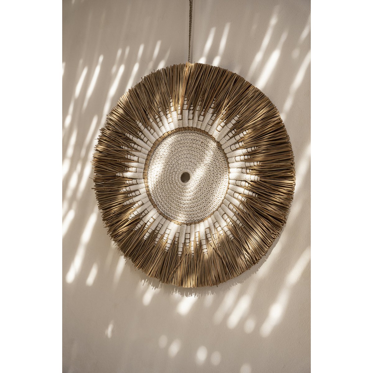 The Raffia Macramé Wall Deco - White Natural - LUXONAS HOME