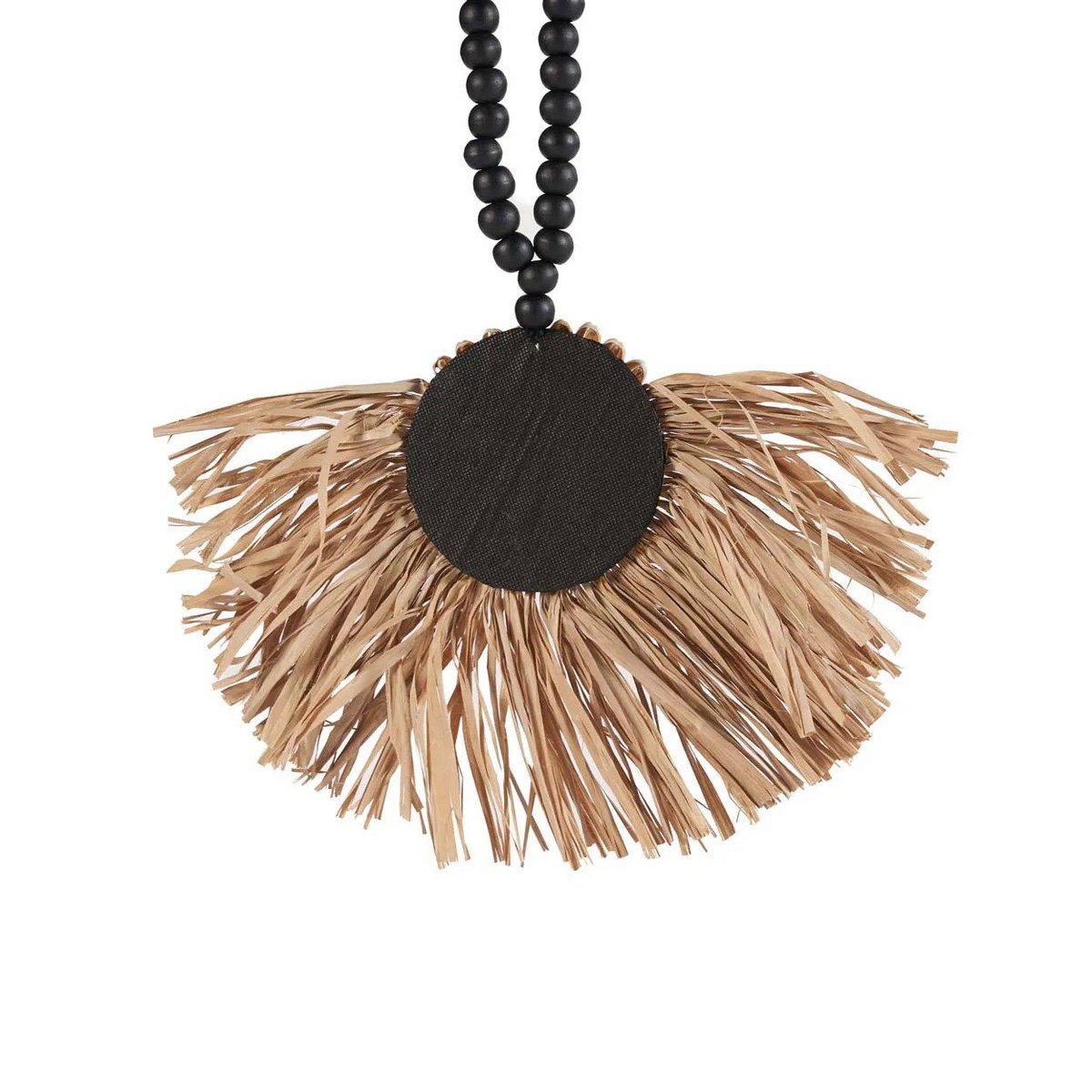 The Raffia Mahkota Tassel - Natural Black - LUXONAS HOME