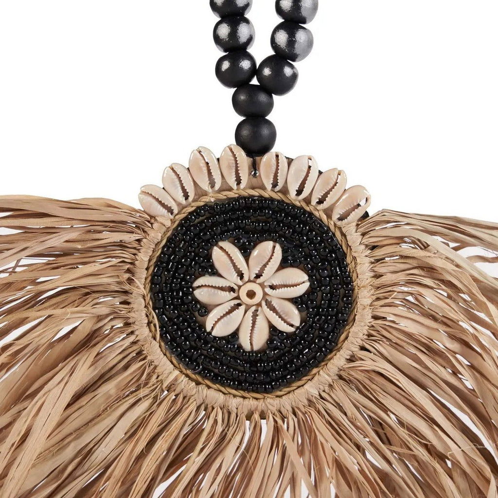 The Raffia Mahkota Tassel - Natural Black - LUXONAS HOME