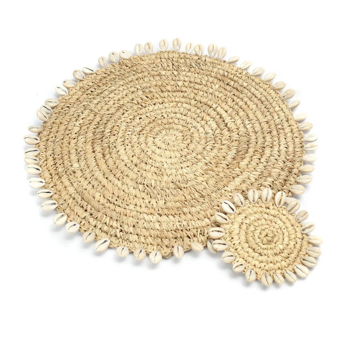 The Raffia Shell Coaster - Natural - LUXONAS HOME