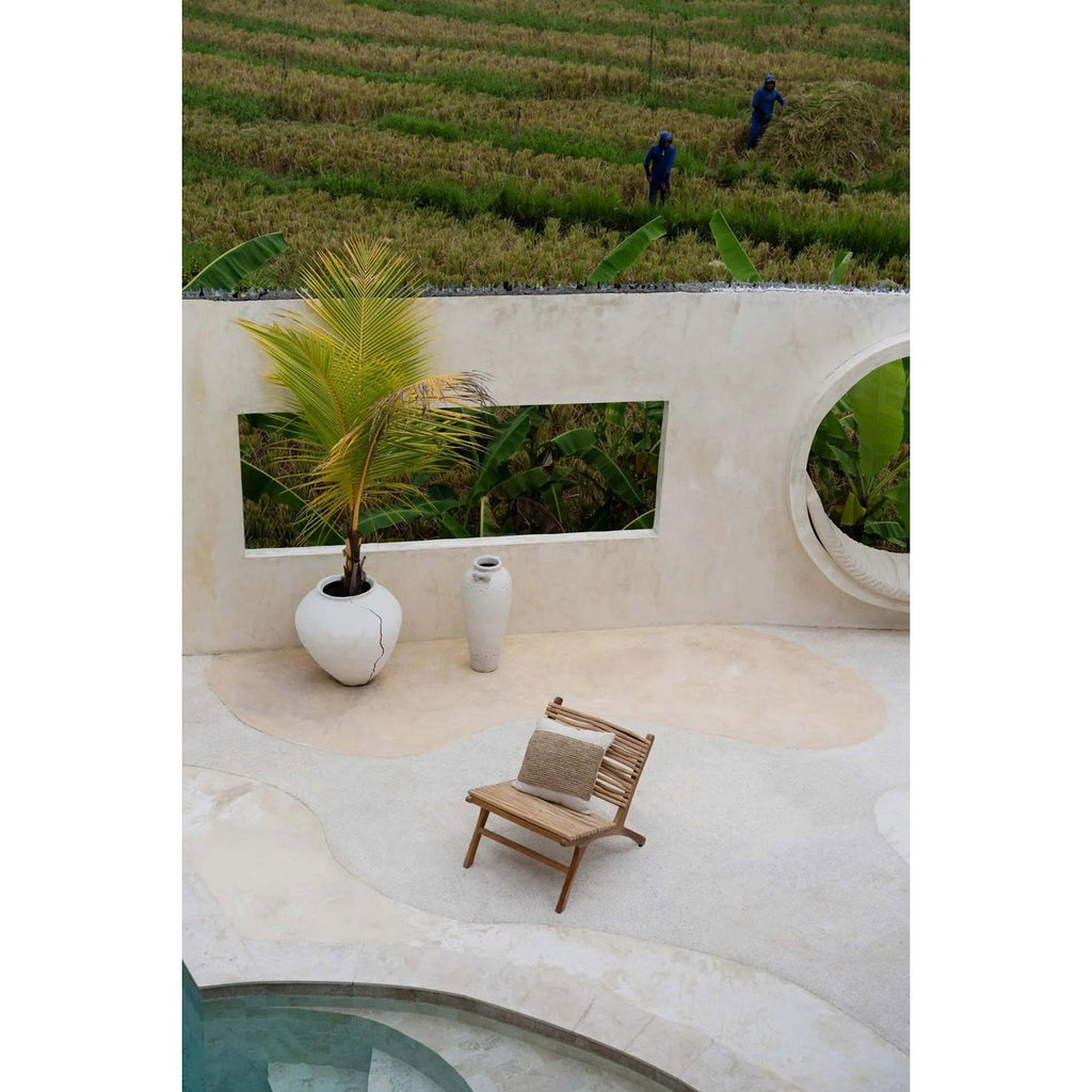 The Raffia Stamp Cushion Cover - Natural - LUXONAS HOME