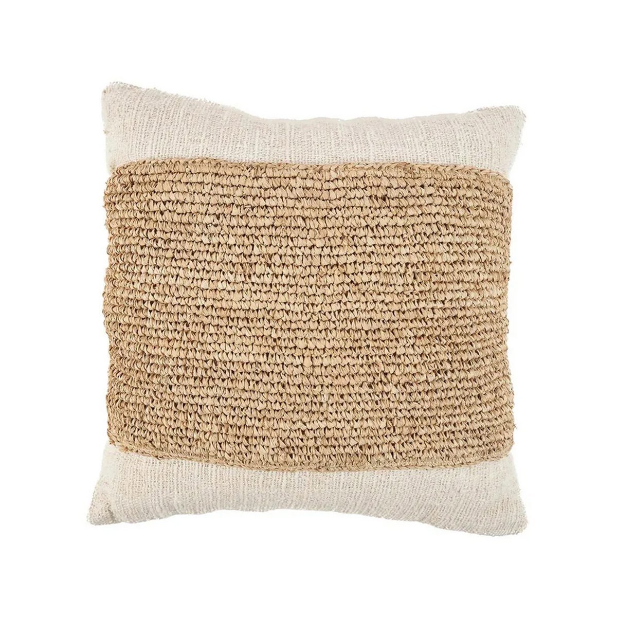 The Raffia Stamp Cushion Cover - Natural - LUXONAS HOME