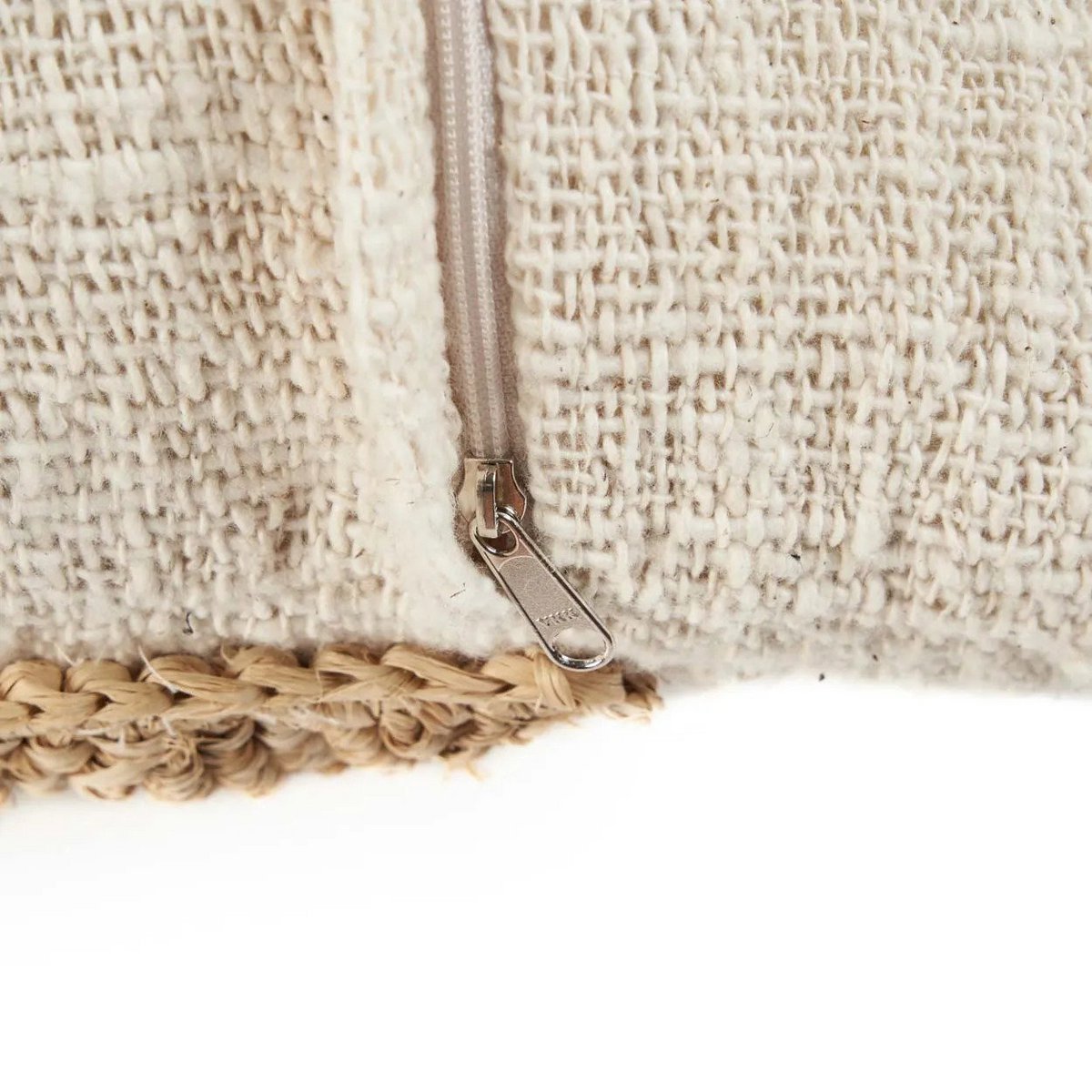 The Raffia Stamp Cushion Cover - Natural - LUXONAS HOME