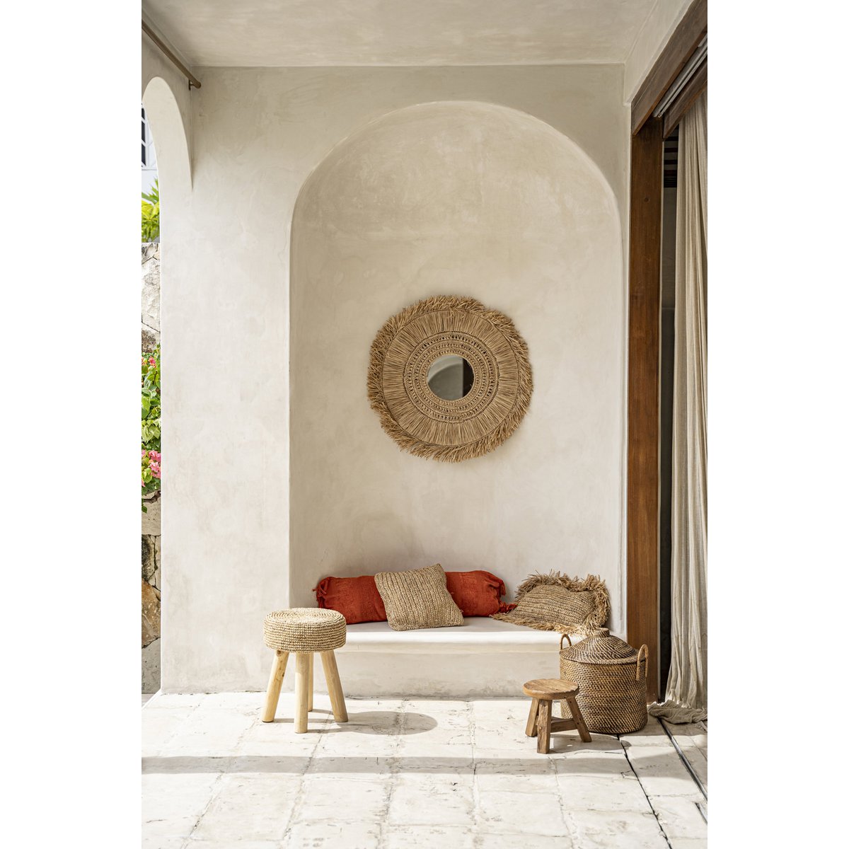The Raffia Stool - Natural - LUXONAS HOME
